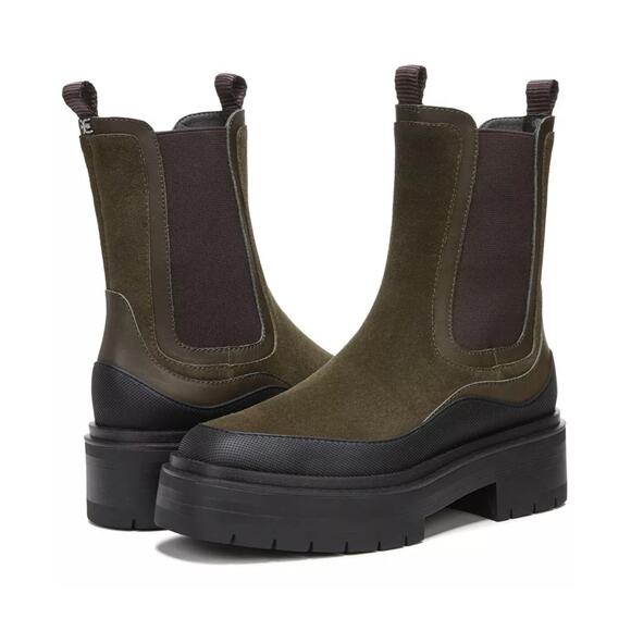 Sam Edelman Lulia Leather Suede Chelsea Lug Sole Platform Combat Boots 7.5 NWT - Picture 10 of 10